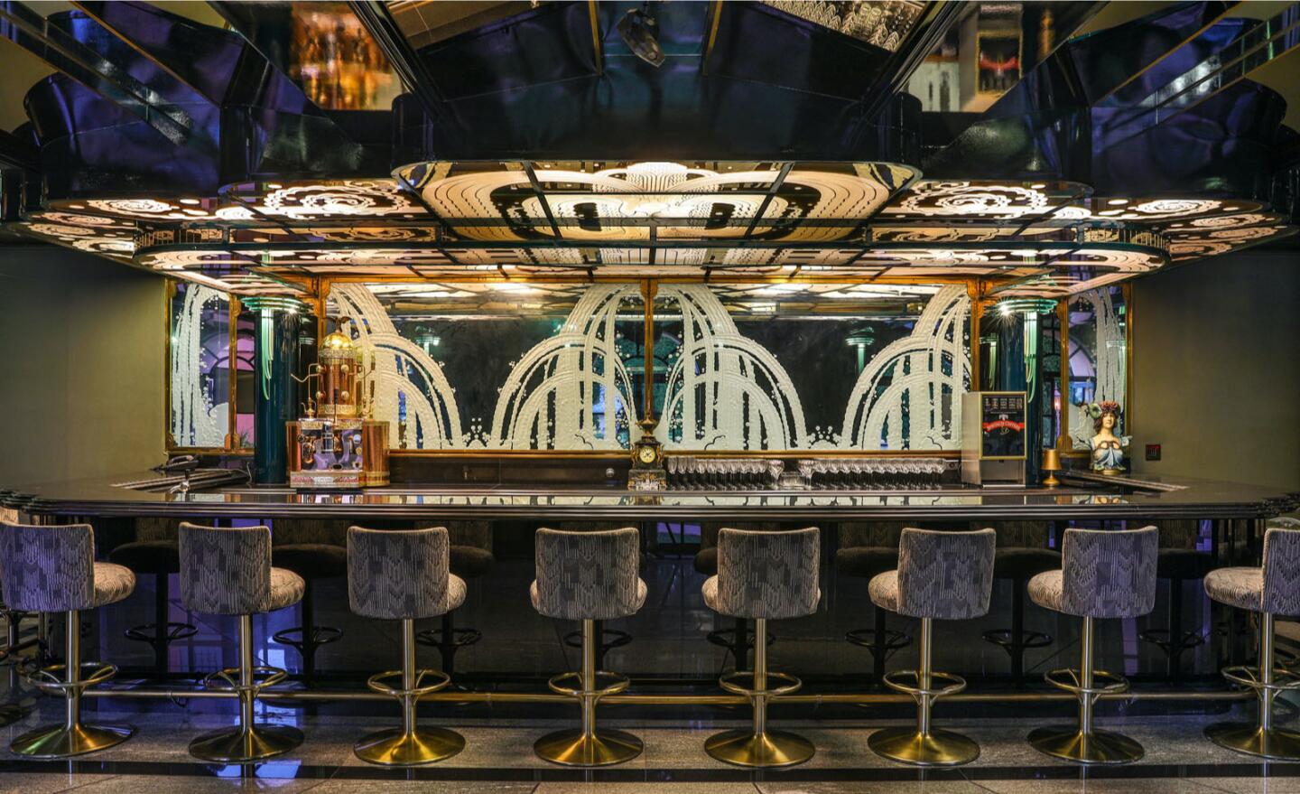 The Art Deco wet bar.