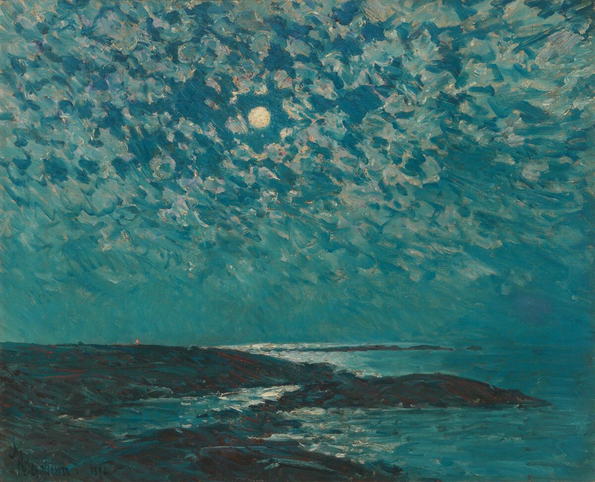 Childe Hassam's "Moonlight," 1892. Oil on canvas, 18 by 22.5 inches. (Alex Jamison)