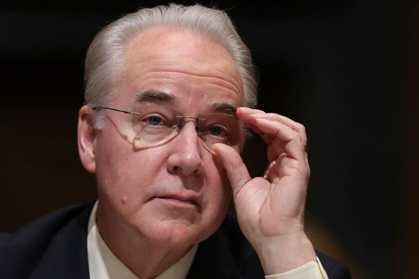 Health and Human Services Secretary-designate, Rep. Tom Price, R-Ga.testifying on Capitol Hill in Washington at his confirmation hearing on Jan. 24.