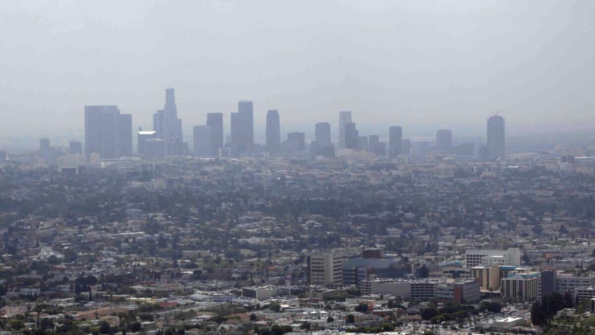 Smog over downtown Los Angeles