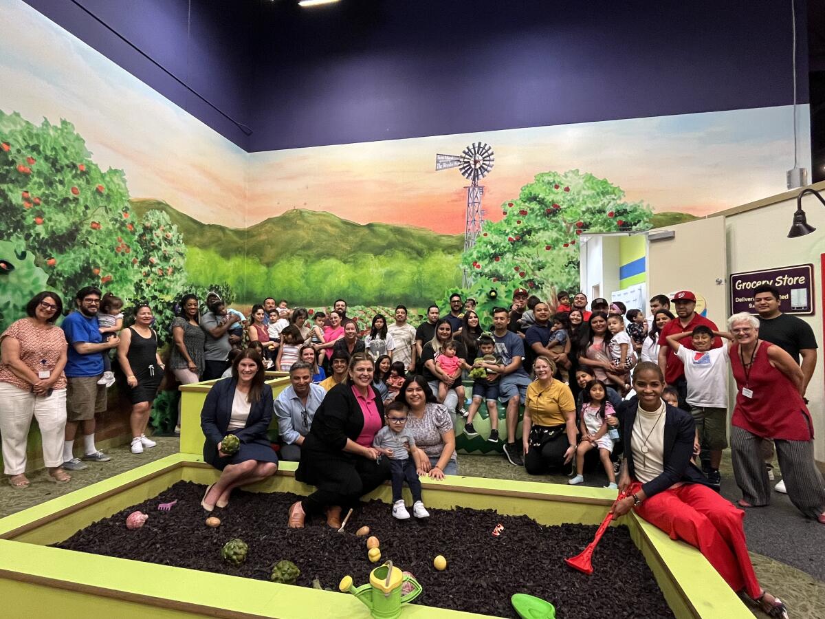 Families from MOMS OC gather at Pretend City Children’s Museum in Irvine.