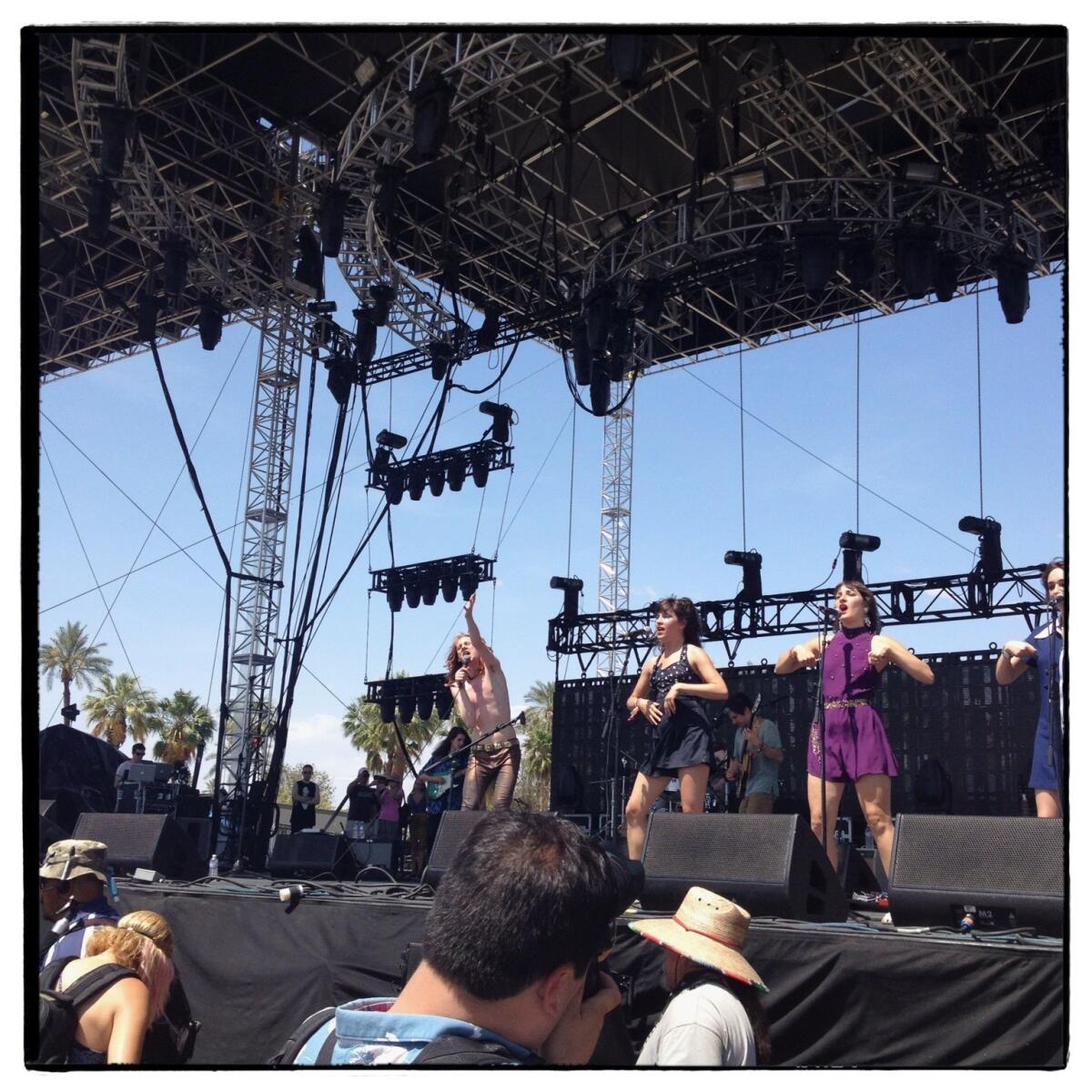 Foxygen singer Sam France grabbed your attention on the Outdoor Stage at the Coachella festival Saturday.