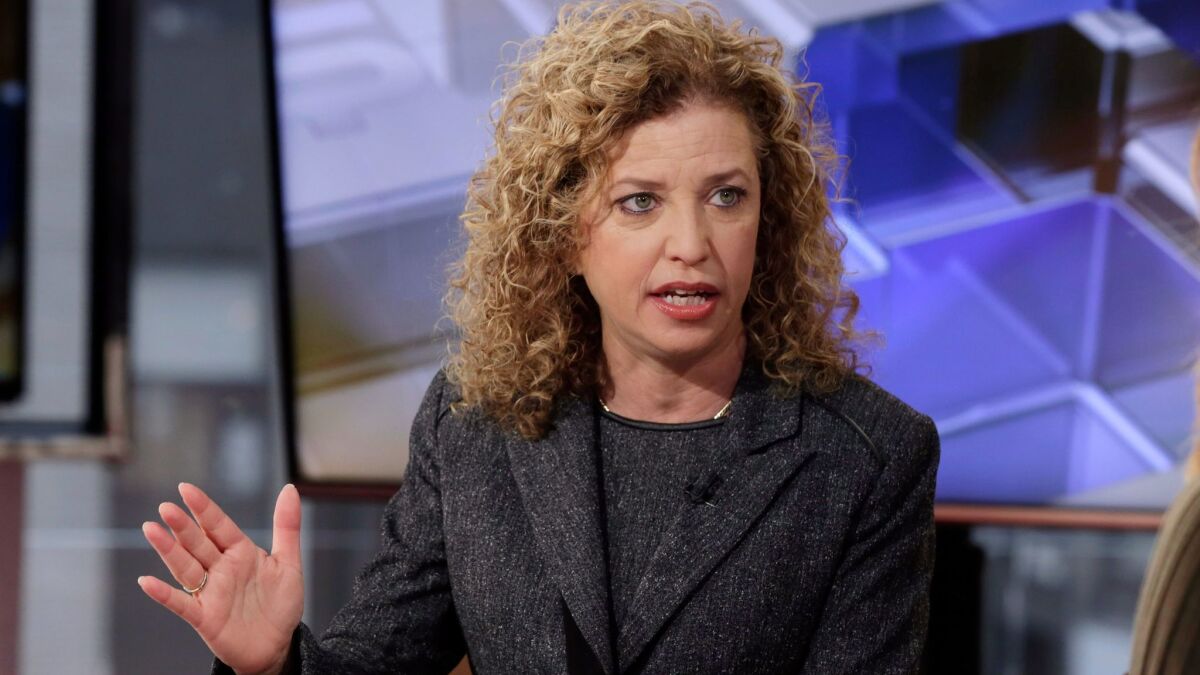 Rep. Debbie Wasserman Schultz of Florida, then chairwoman of the Democratic National Committee, in March 2016.