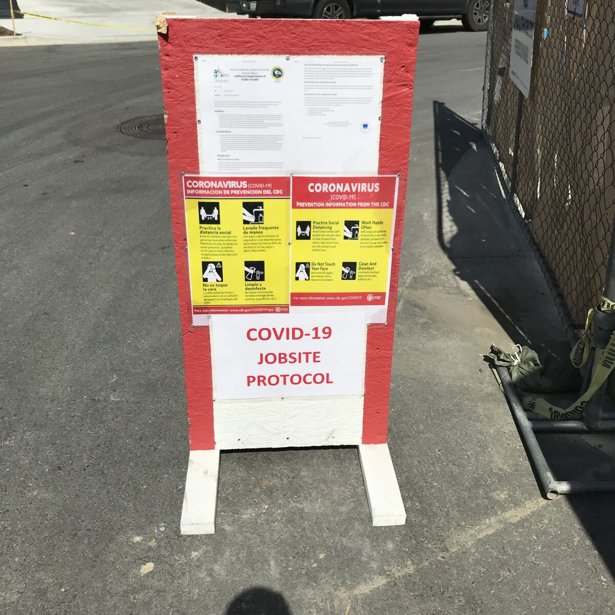Rules posted on a San Diego construction site.