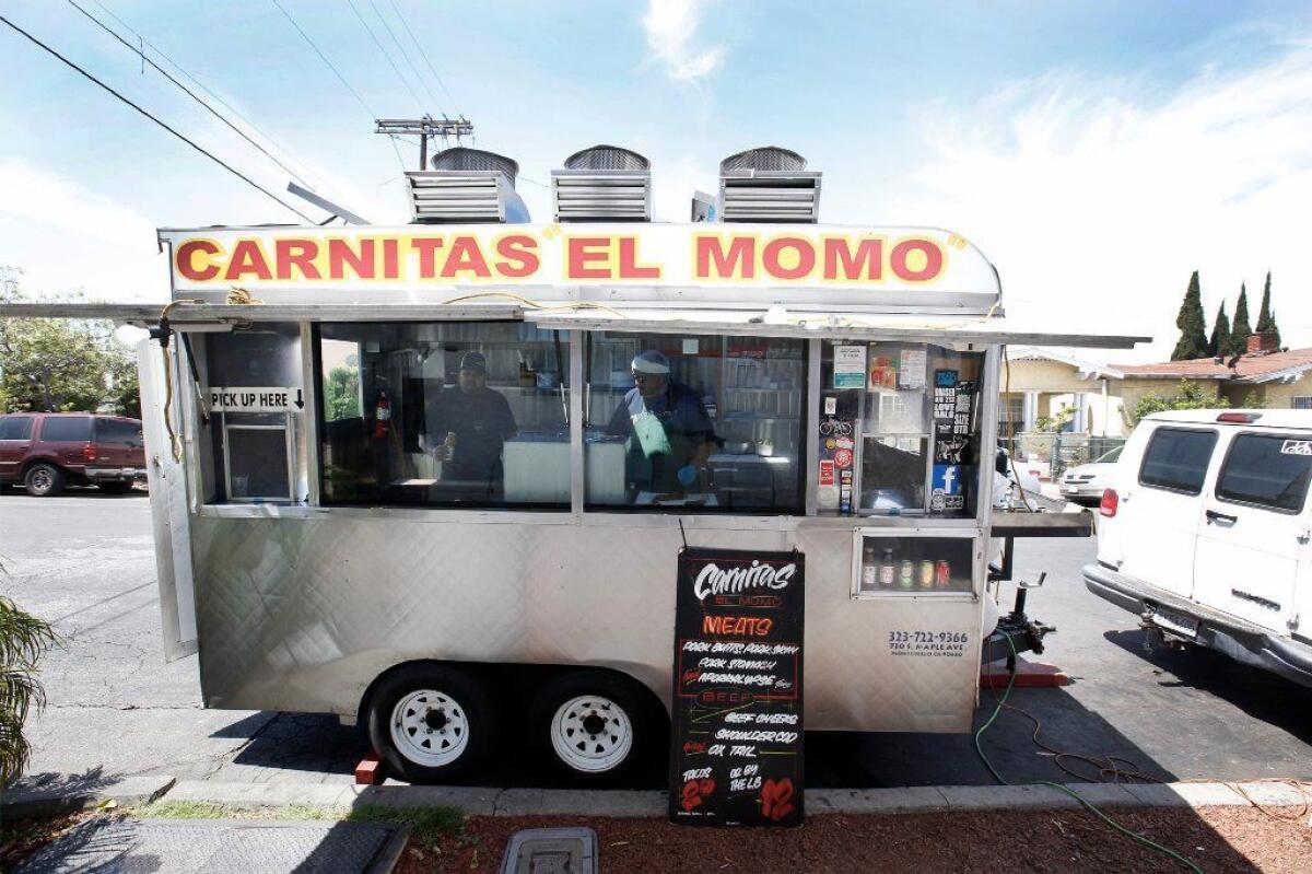 Carnitas El Momo is operated by Juan Acosta and his brother-in-law Jerry Briseno in Boyle Heights.