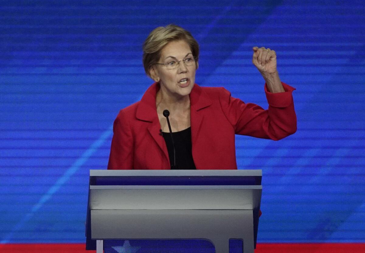 Sen. Elizabeth Warren at the Democratic presidential primary debate.