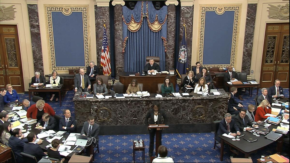 The impeachment trial of President Trump in the Senate.