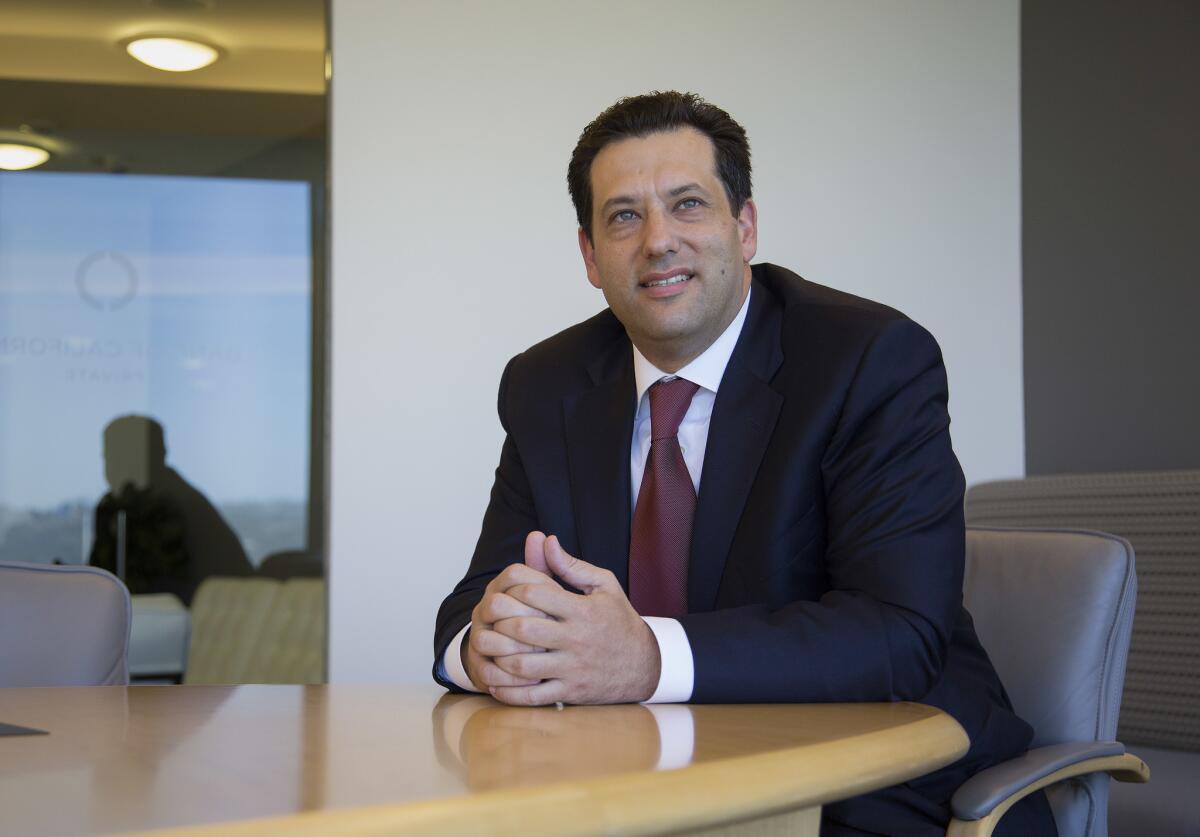 Then-Banc of California CEO Steven Sugarman is photographed at the bank's offices in Los Angeles on April 30, 2014.