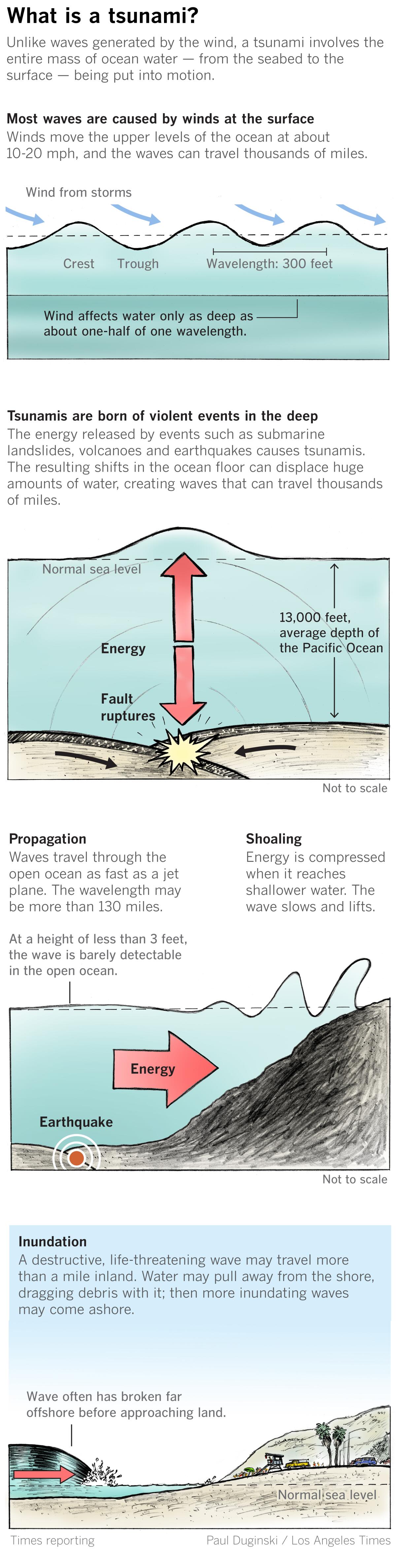 how tsunamis form