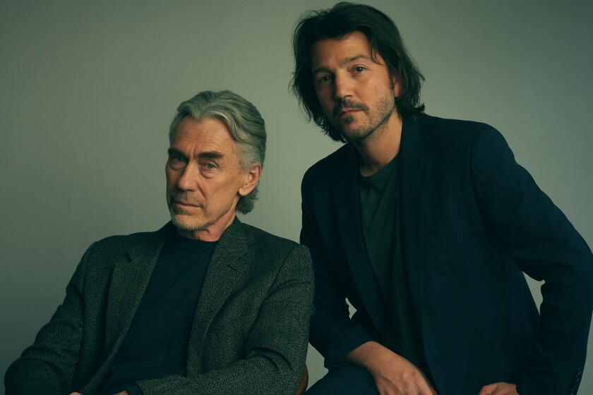 Tony Gilroy and Diego Luna at the ExCel London in London, United Kingdom on April 7, 2024. (Sophia Spring / For The Times)