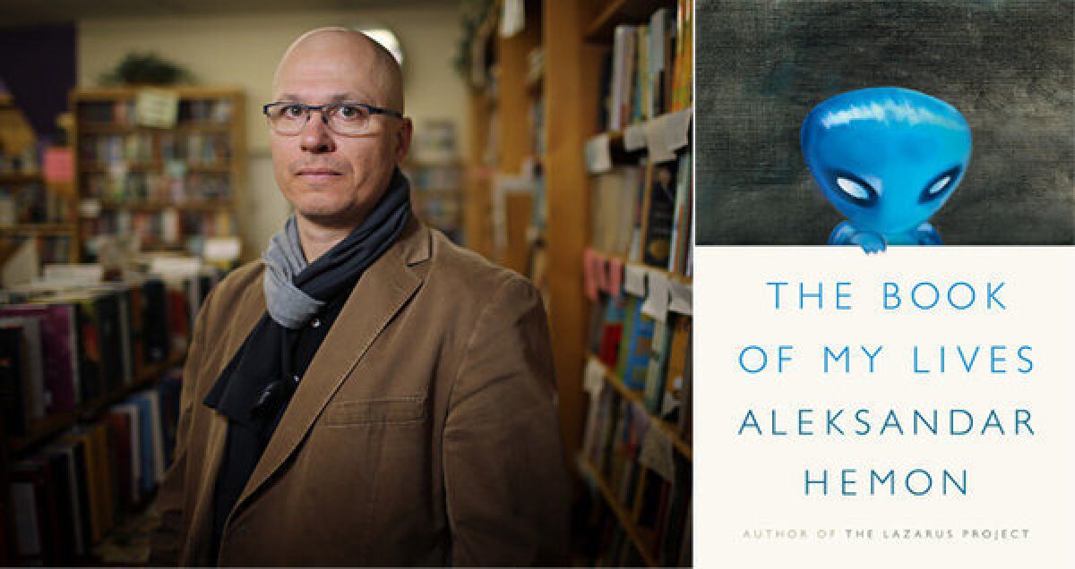 Author Aleksandar Hemon and the cover of his book, 'The Book of My Lives'.