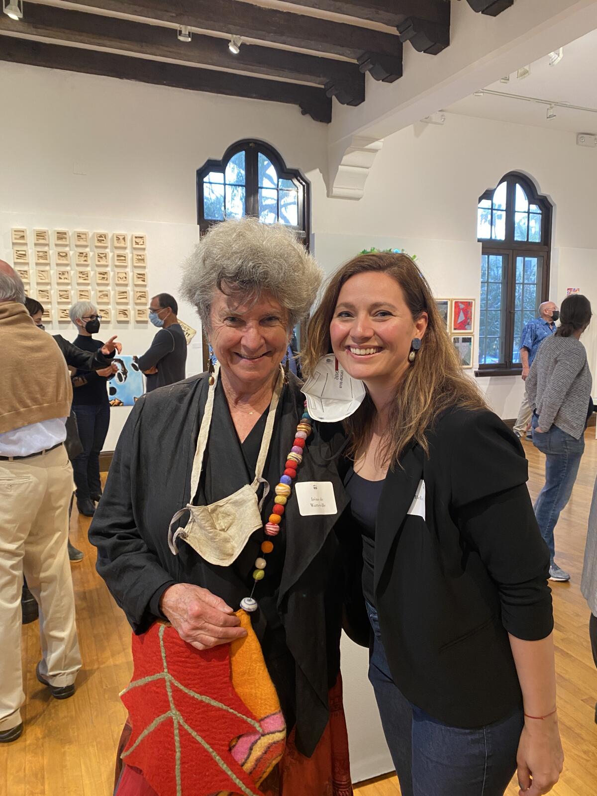 Artists Irène de Watteville (left) and Beliz Iristay are included in the Athenaeum's "Marking Time" exhibit.