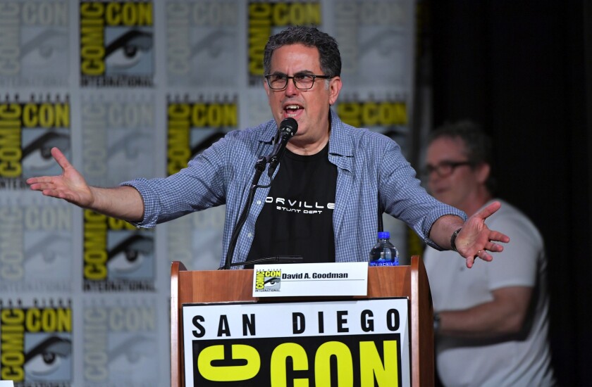 David Goodman speaks at Comic-Con  