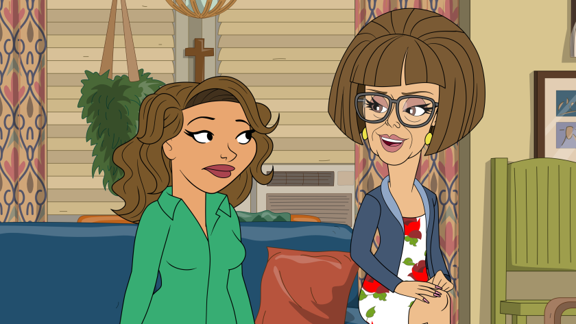 "One Day at a Time" animates Penelope (voiced by Justina Machado) and Lydia (Rita Moreno) for a politics-themed episode.