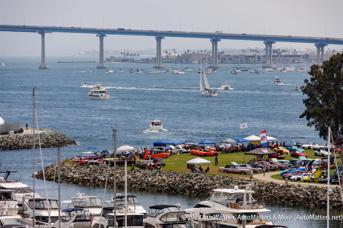 Spirit of San Diego Harbour cruise boat passes coronado Stock