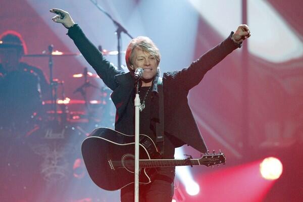 Singer Bon Jovi performs a medley
