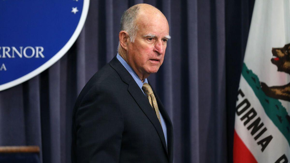 Gov. Jerry Brown, shown in a picture from June, on Friday blasted Proposition 6 as a "scheme and a scam."