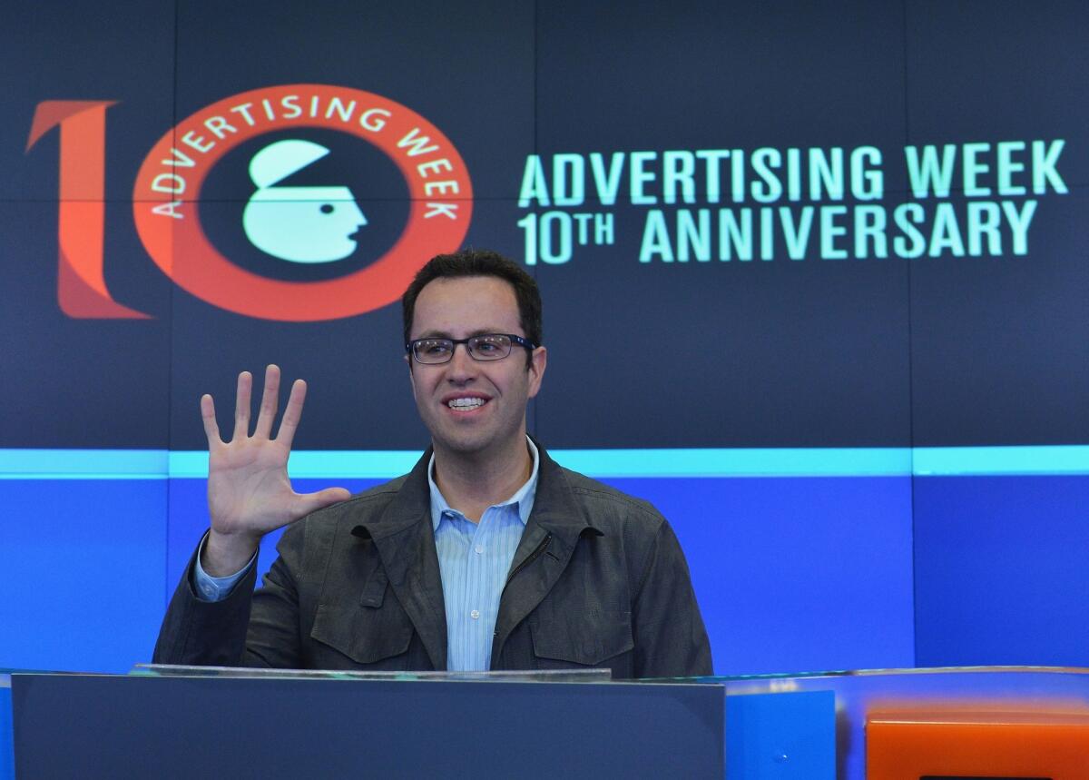 Subway's Jared Fogle helped the restaurant chain score well in a recent advertising survey.