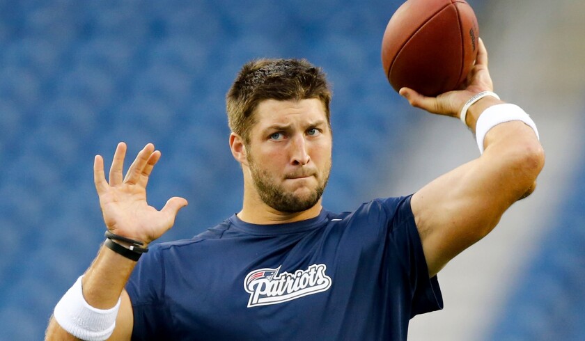 Tim Tebow last played in the NFL during the 2013 preseason with the New England Patriots, who cut the former Florida star before the season opener.