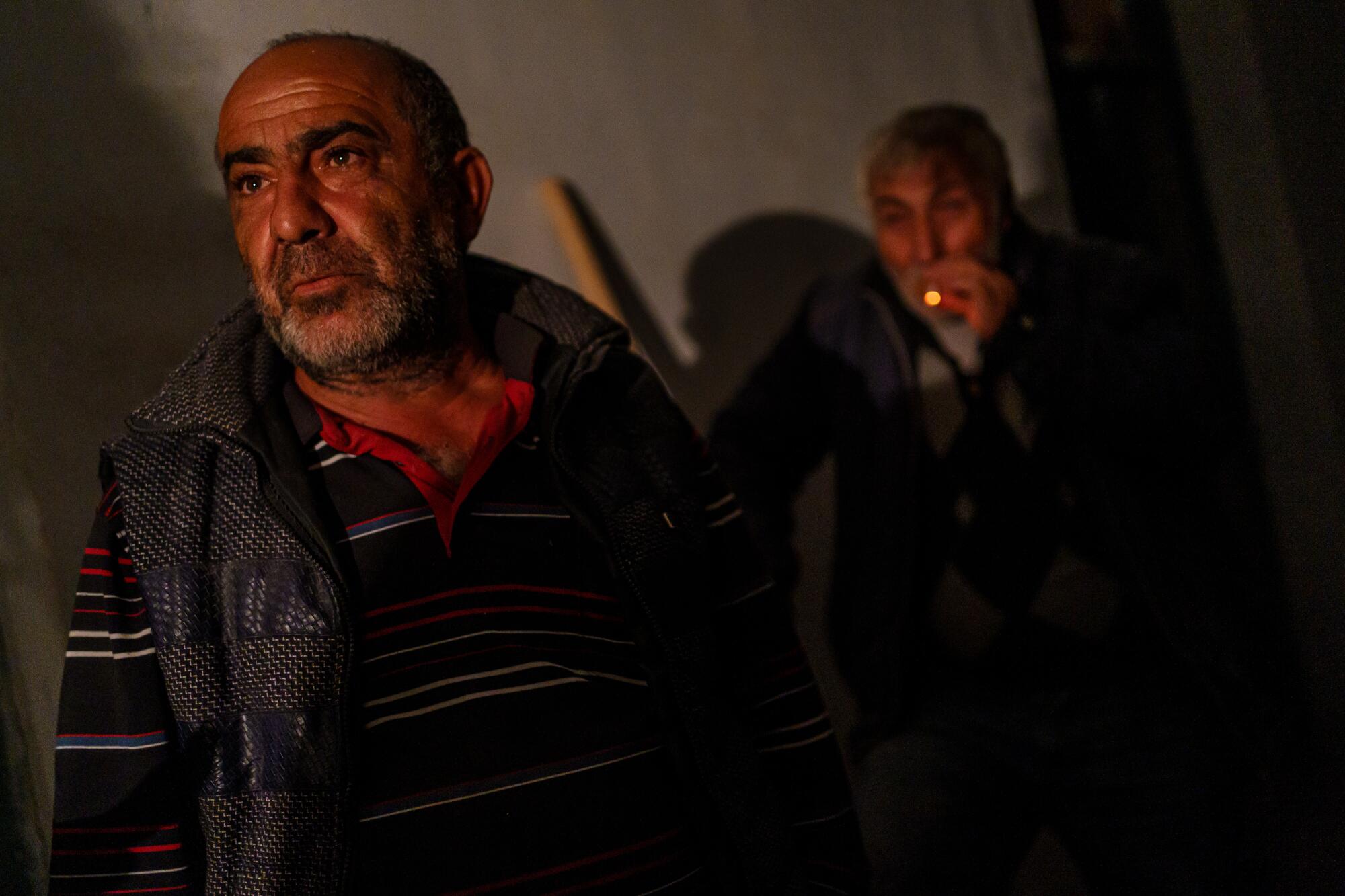 A man who gave only his nickname, Milord, takes shelter in an underground bunker in Stepanakert.