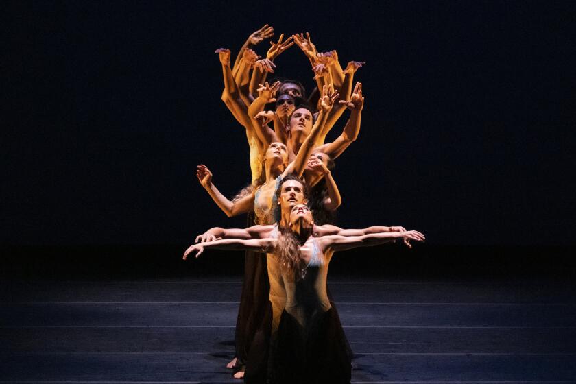LOS ANGELES, CA - MARCH 19: The Martha Graham Dance Company performs during "The Canticle for Innocent Comedians," at The Soraya on Saturday, March 19, 2022 in Los Angeles, CA. (Francine Orr / Los Angeles Times)