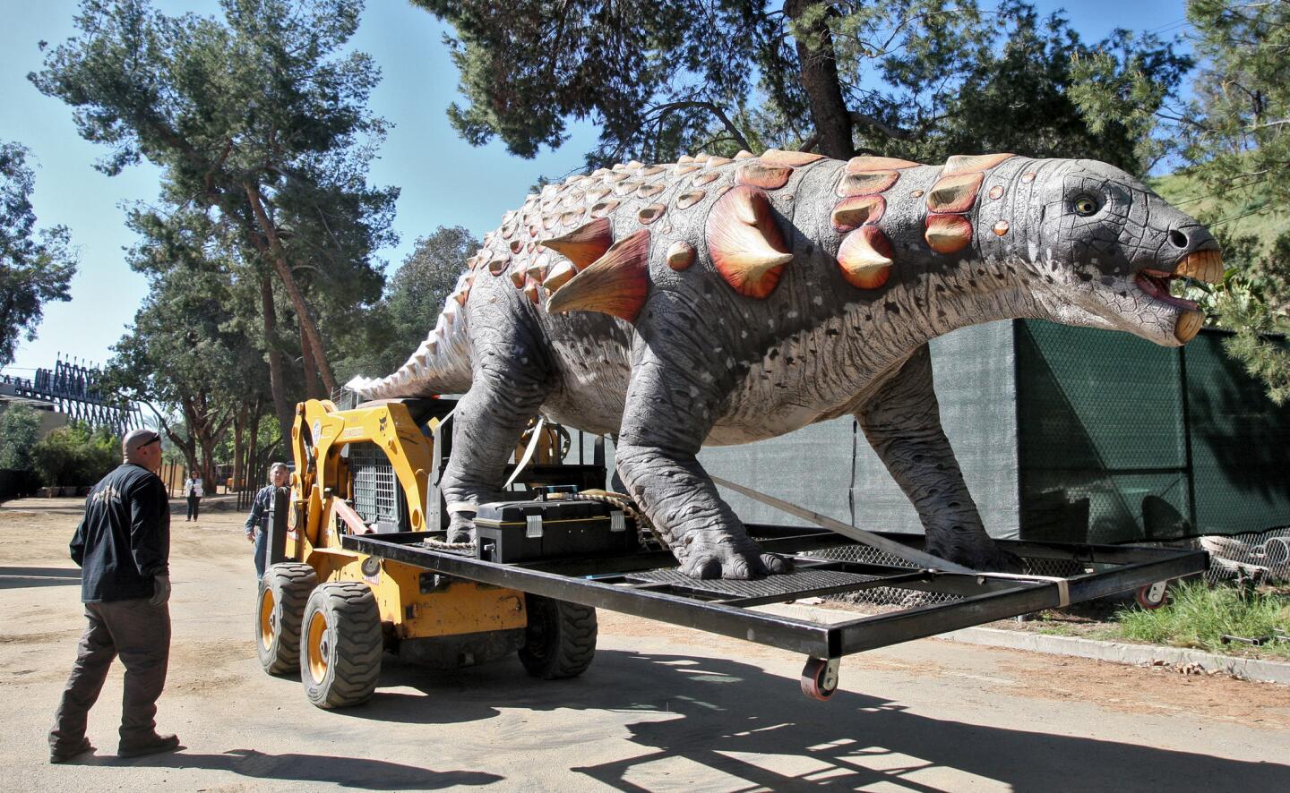 Photo Gallery: Life-size animatronic dinosaurs arrive at the L.A. Zoo for upcoming exhibit