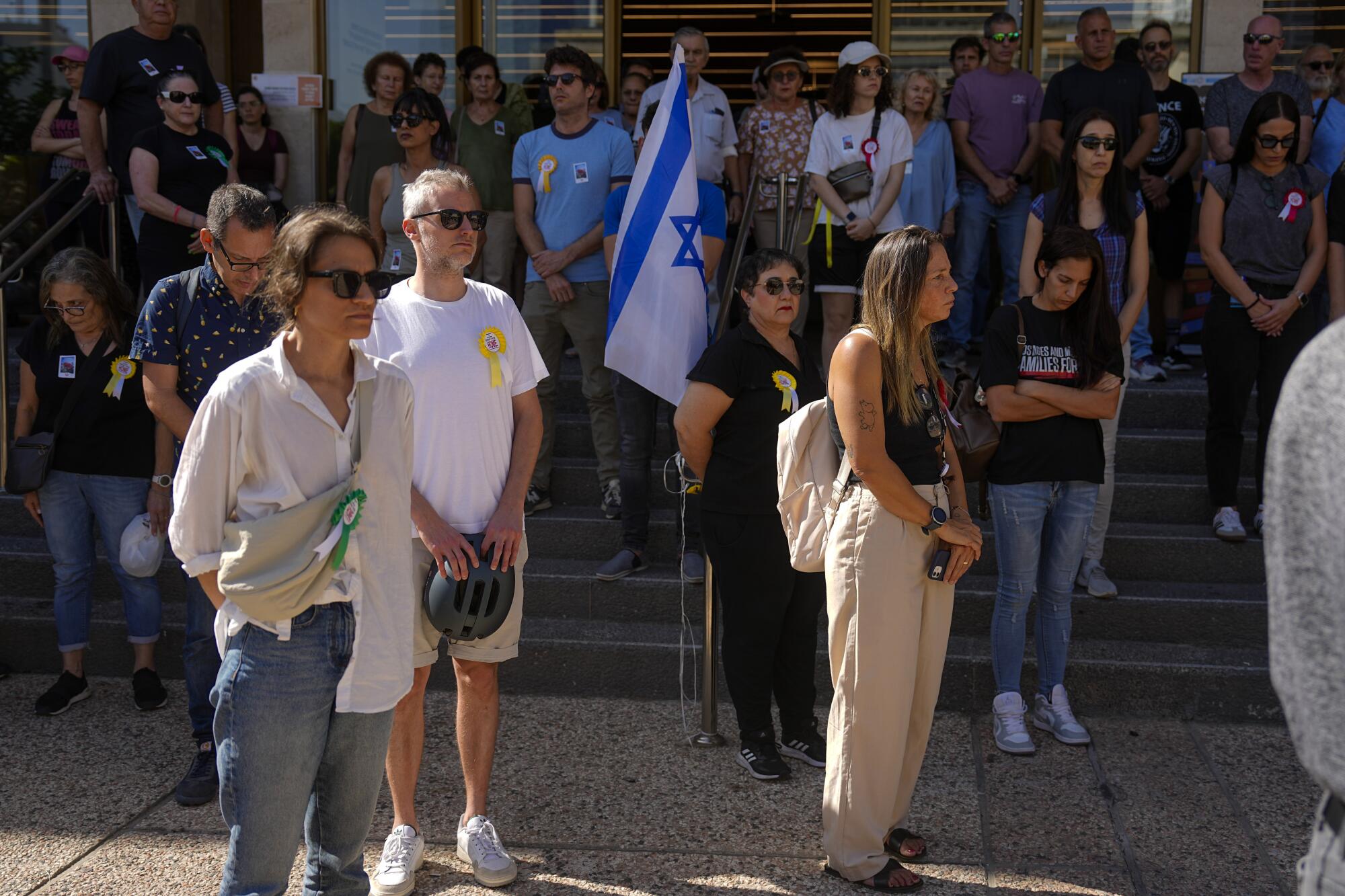Israelis standing for moment of silence