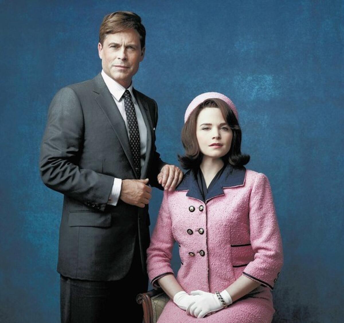 Rob Lowe as President John F. Kennedy, and Ginnifer Goodwin as Jackie Kennedy in "Killing Kennedy."