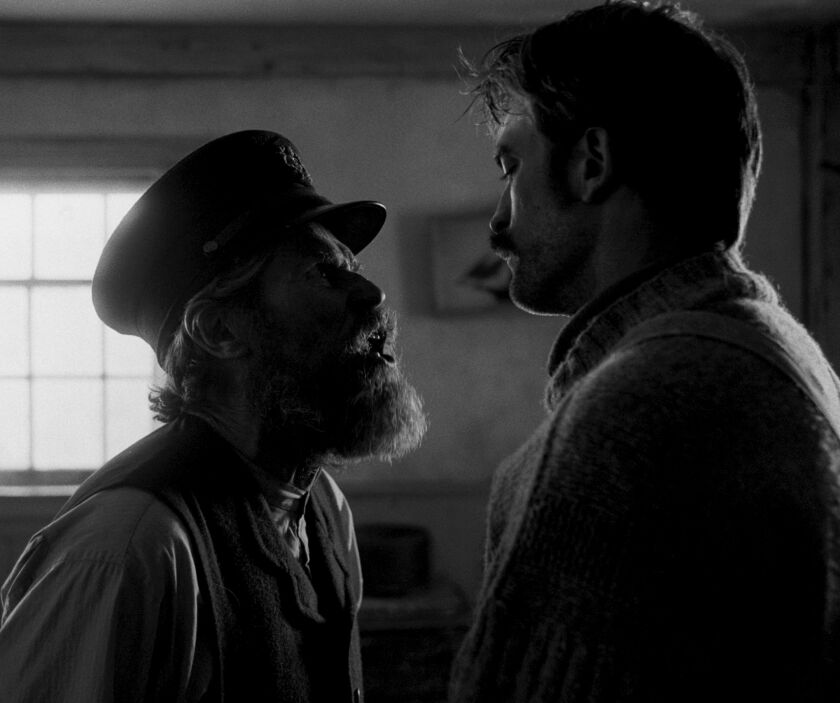 Willem Dafoe and Robert Pattinson star in "The Lighthouse."