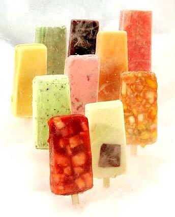 Paletas - Mexican ice pops - include such flavors as mango con chile, cantaloupe, corn, chamoy, strawberry and rice. The handmade ice pops are based on flavors traditionally found in Mexico and can be water- or cream-based. The paletería business in L.A. is expanding, reaching Latinos and non-Latinos alike.