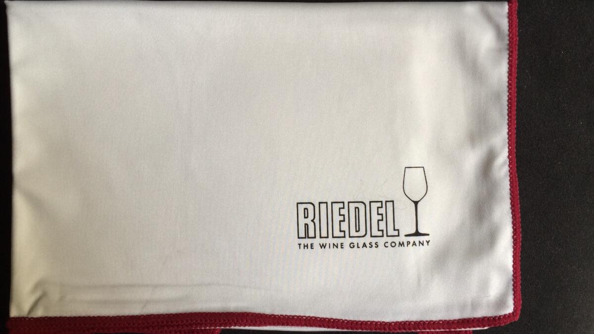 This microfiber polishing cloth from Austrian glass company Riedel does a perfect job on wine glasses.