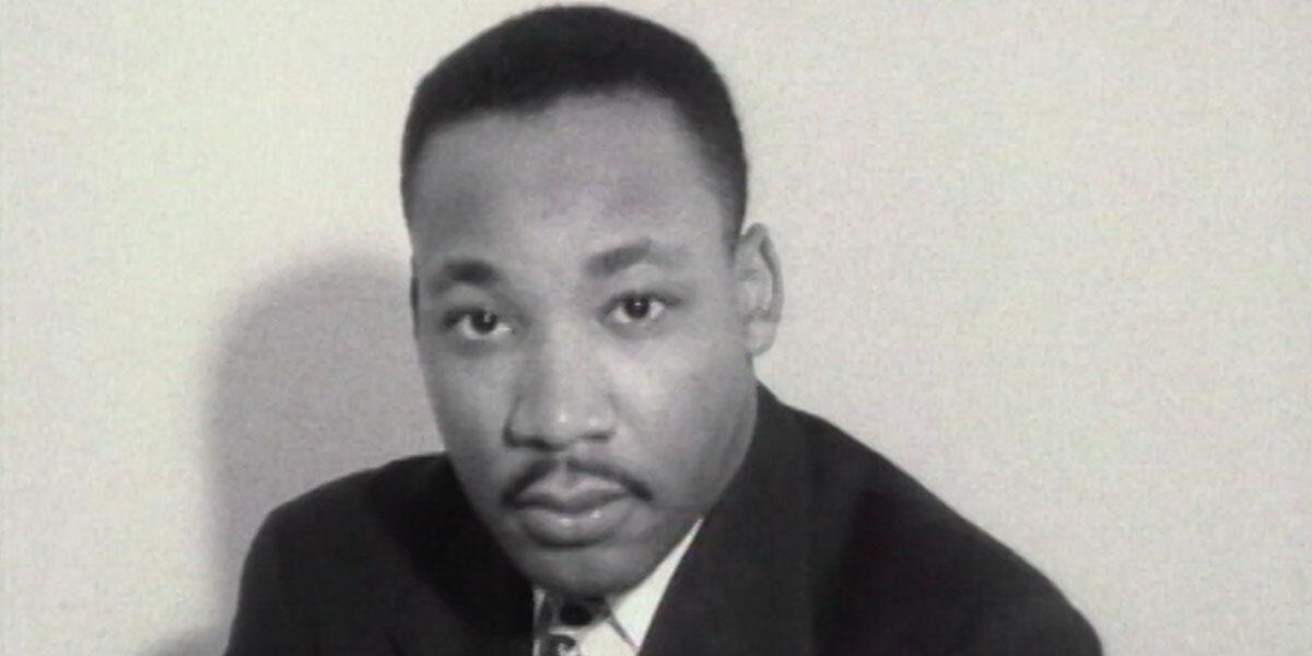A photo of Martin Luther King Jr. in the documentary "MLK/FBI."