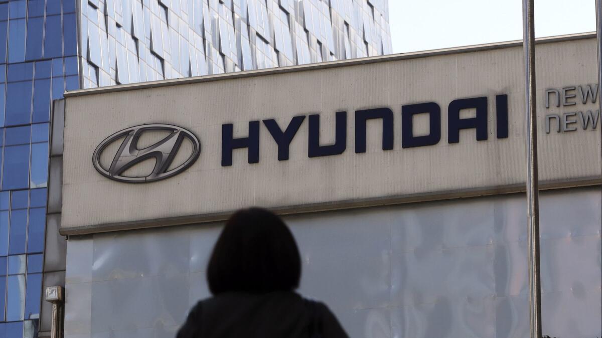 A Hyundai dealership showroom in Seoul.