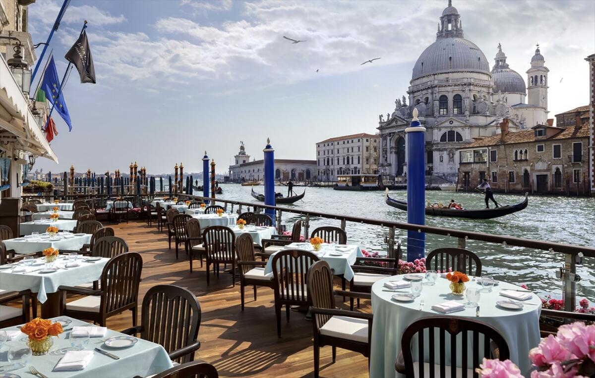 The dining deck at Gritti Palace.