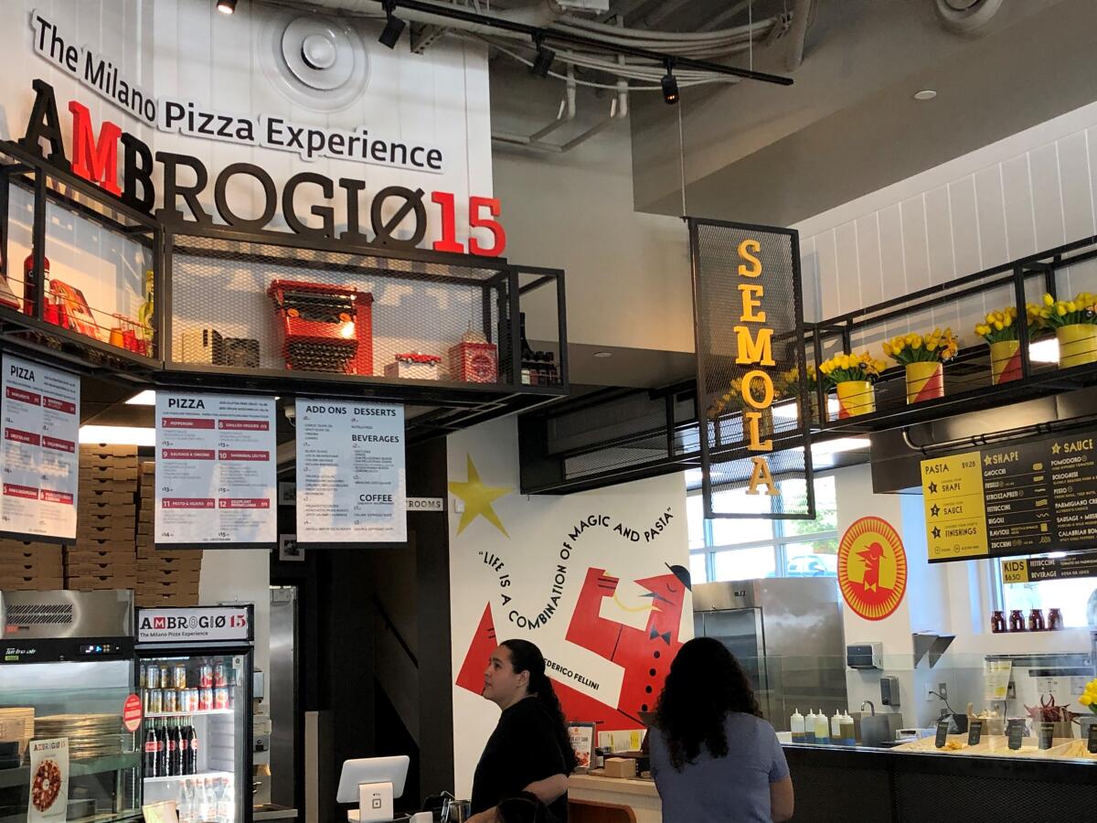 Ciao, neighbor: Ambrogio15's owners recently opened the pasta stand Semola right across from it at the Little Italy Food Hall.