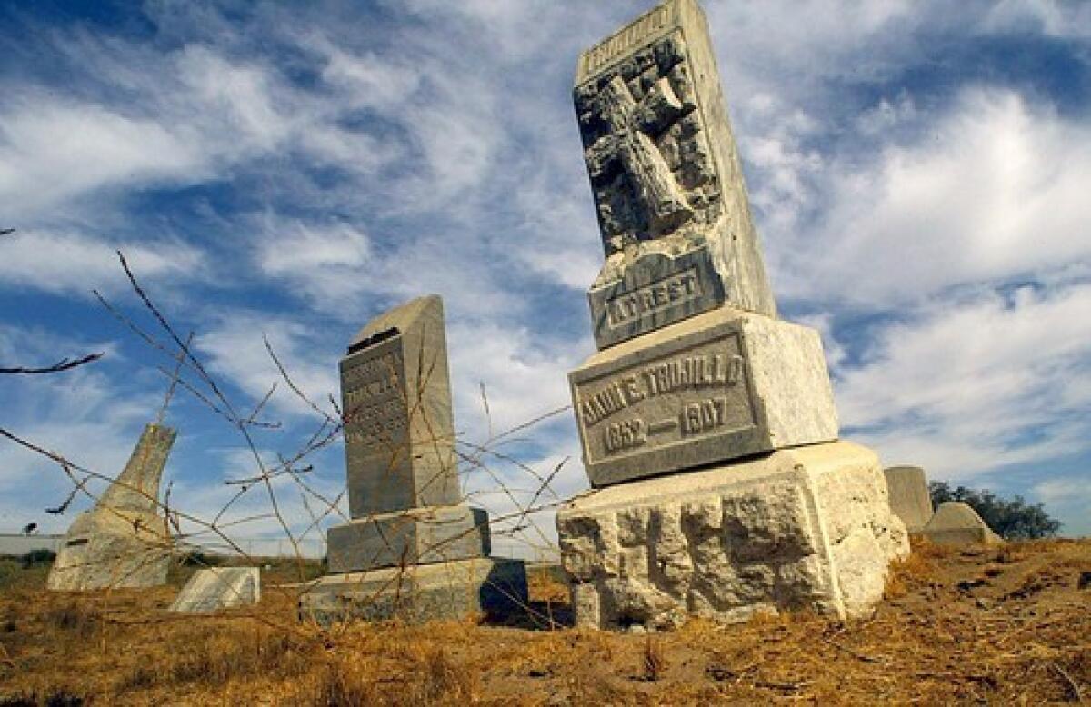 The Agua Mansa Pioneer Cemetery in Colton, Calif.