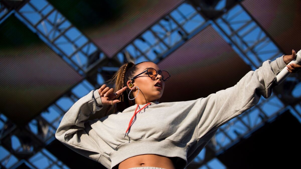 Tinashe performs at the HARD Summer Music Festival on Sunday, August 6, 2017.