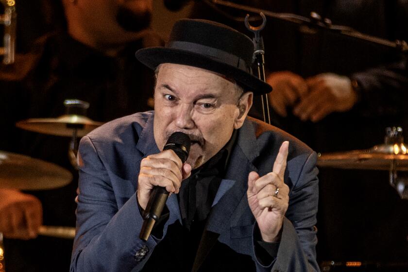 Ruben Blades performs at the Hollywood Bowl on Friday August 11, 2023. (Photo by Ringo Chiu / For Los Angeles Times en Espanol)