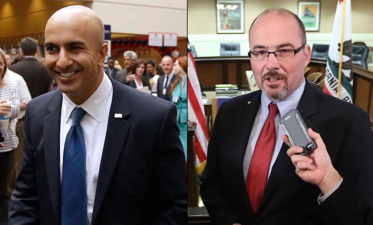 Republican gubernatorial candidates Neel Kashkari, left, and Assemblyman Tim Donnelly.