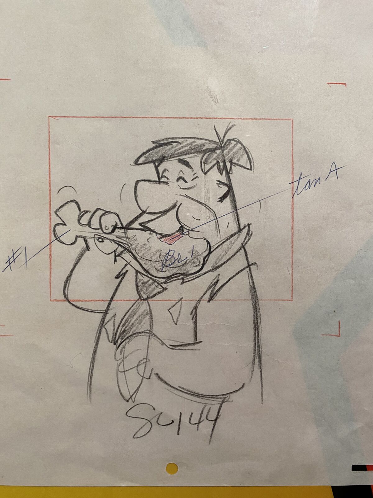 A hand drawing of the animated cartoon character Fred Flintstone.