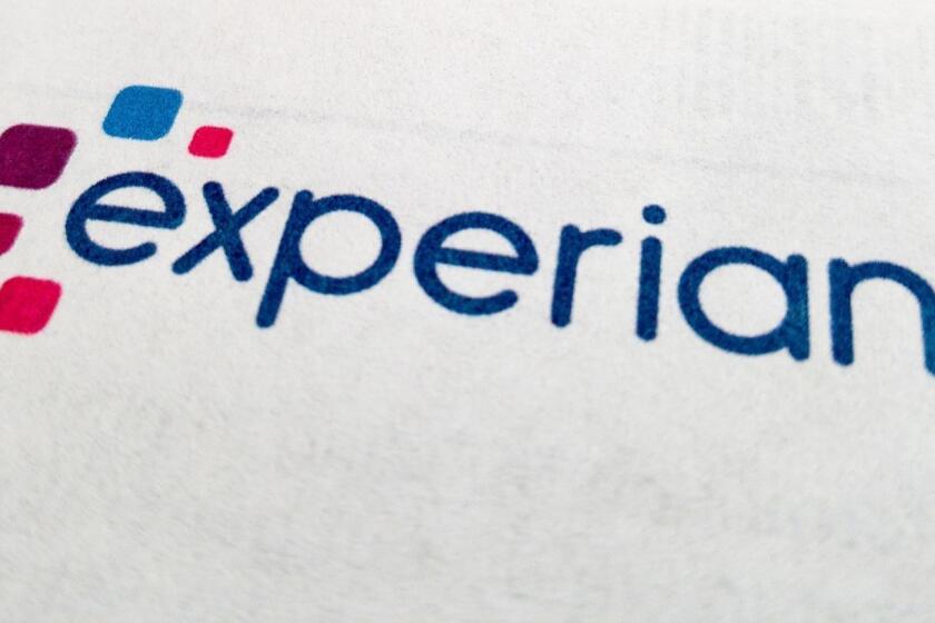 Close-up of logo for the credit bureau Experian on the upper corner of a personal consumer credit report, on a light wooden surface, September 11, 2017. In September of 2017, a data breach at credit bureau Equifax called into question the security practices of the credit reporting industry. (Photo via Smith Collection/Gado/Getty Images). ** OUTS - ELSENT, FPG, CM - OUTS * NM, PH, VA if sourced by CT, LA or MoD **