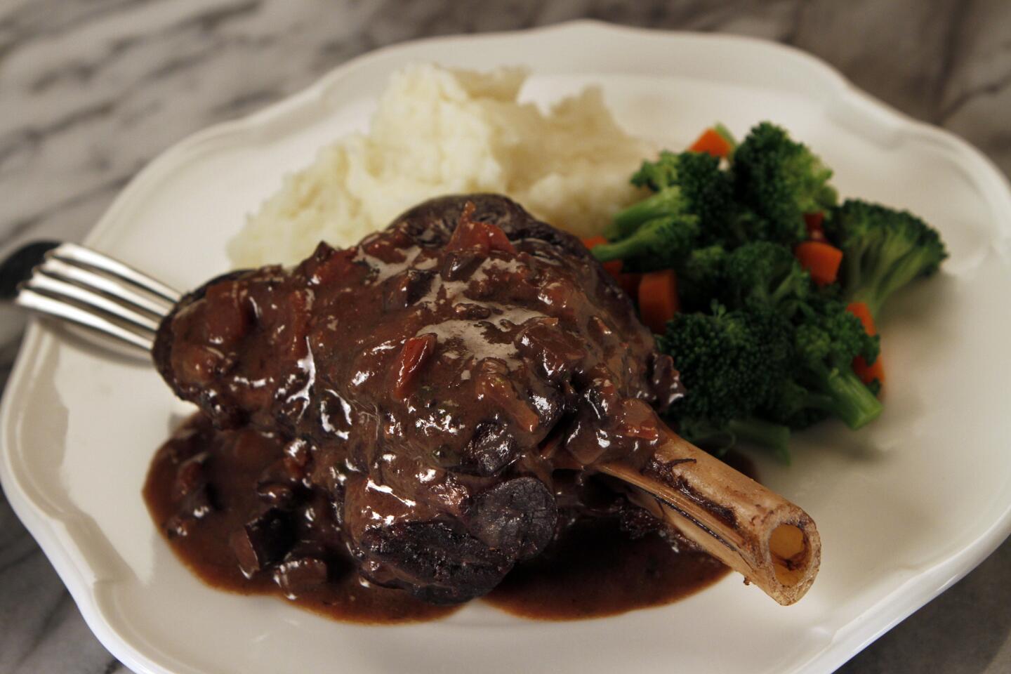 Amtrak's braised lamb shanks