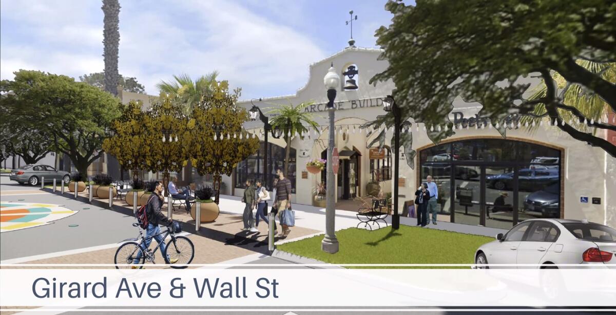 A rendering presented depicts some of the improvements planned for Girard Avenue at Wall Street.