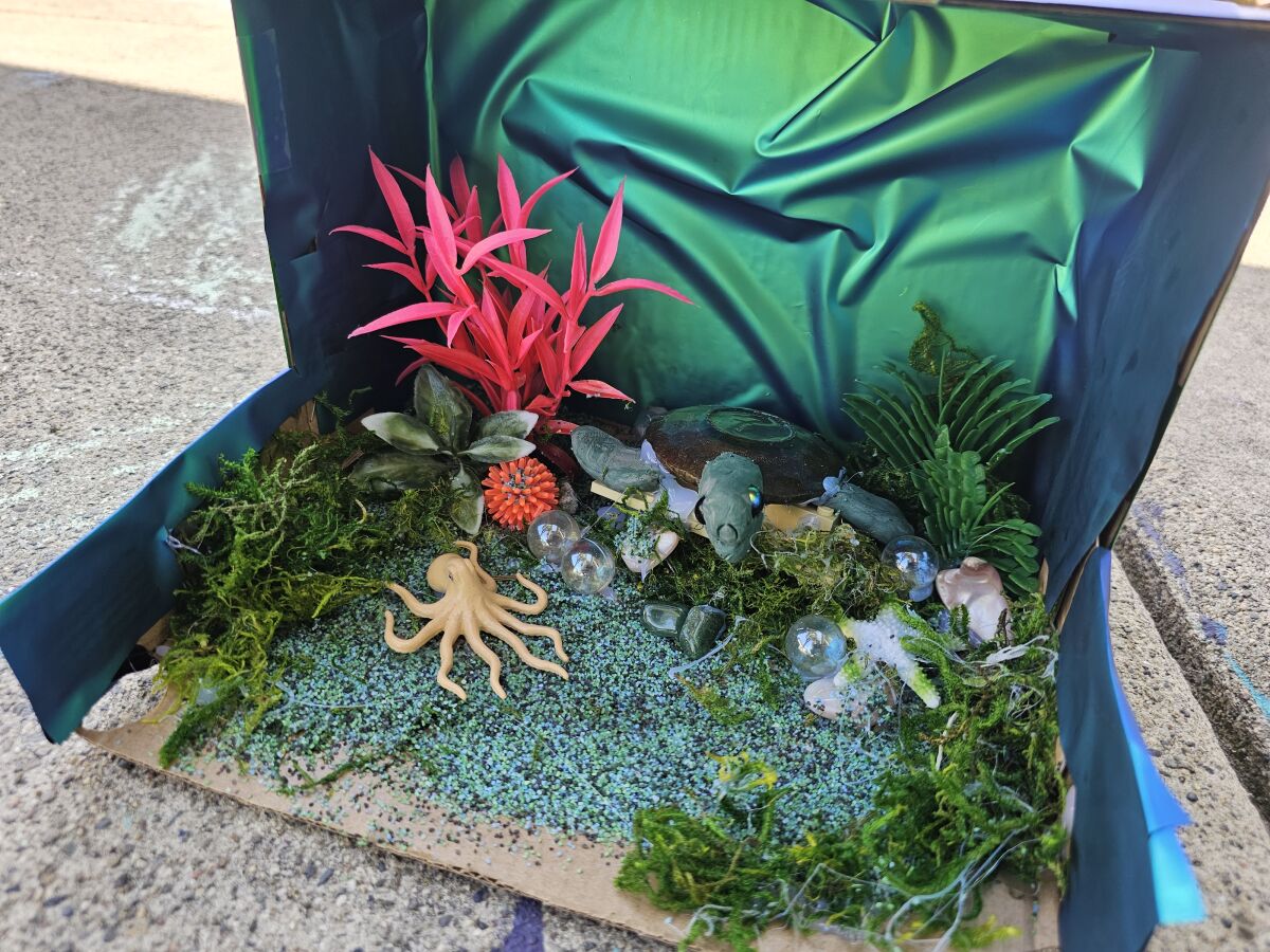 A diorama created for a neighbor's child by the victim of a woman shot and killed in Huntingotn Beach Sunday.