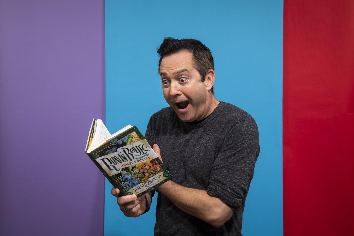 Thomas Lennon, author of the Ronan Boyle books, at the L.A. Times Photo and Video Studio.