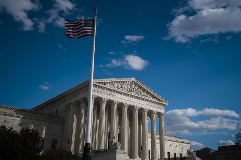 The Supreme Court building on a clear day.