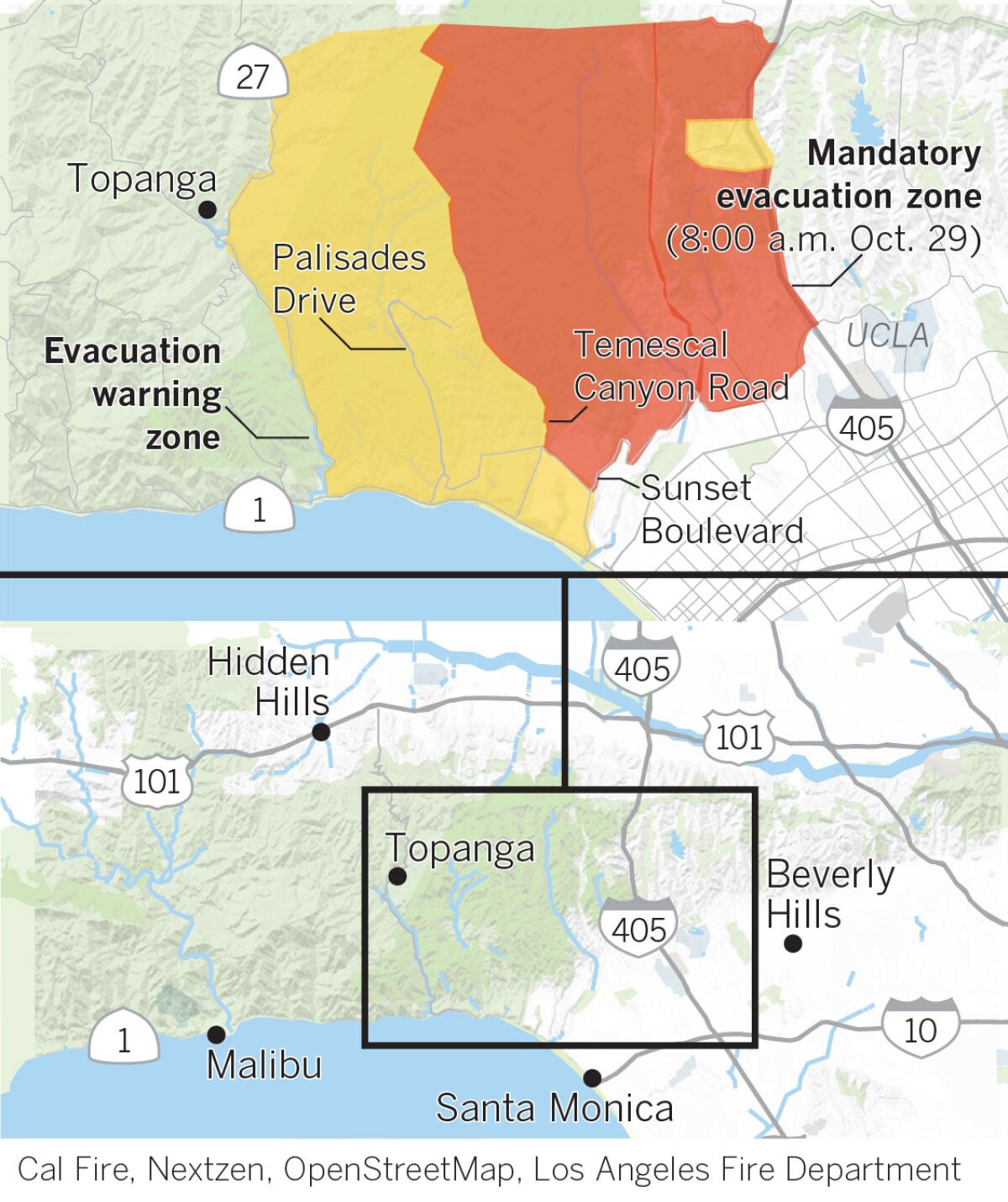 Evacuations for the Getty fire