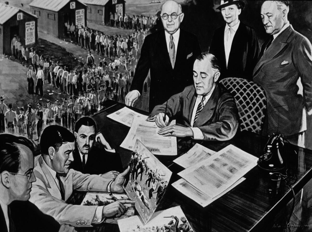 The NLRB, responsible for implementing the National Labor Relations Act, recently redefined the employer-employee relationship. Above, President Franklin Delano Roosevelt signs the National Labor Relations Act in 1935.