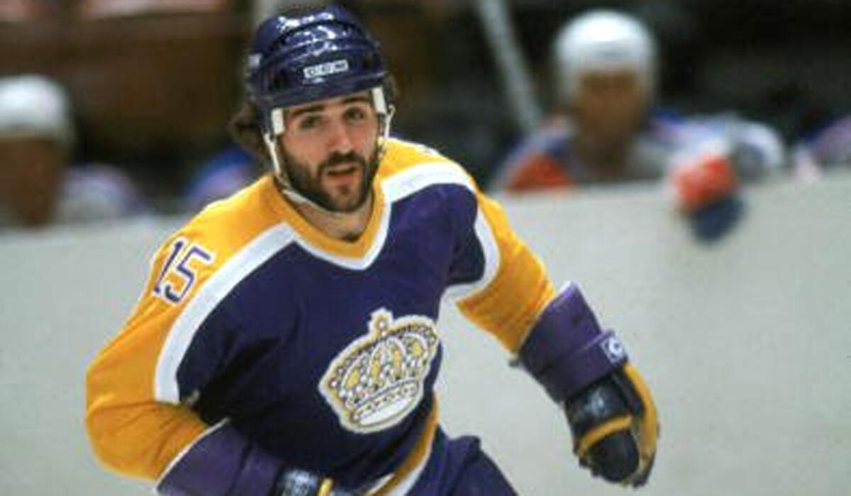 Kings forward Daryl Evans skates on the ice during a game against the New York Rangers in the early 1980s.