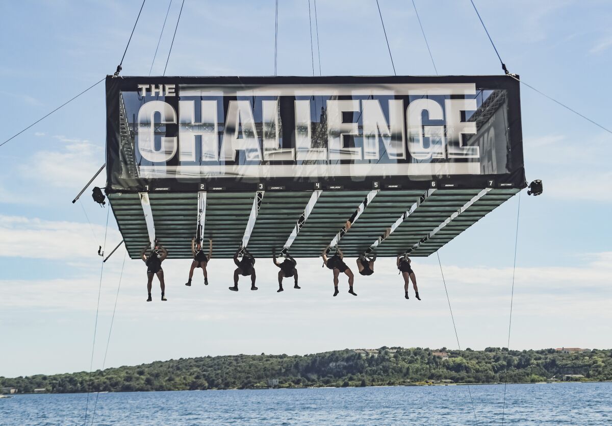 This image released by MTV shows a scene from the 37th season of the competition series "The Challenge." A six-part docuseries, “The Challenge: Untold History," traces the evolution of MTV's hit competition series that paved the way for reality juggernauts like “Survivor,” “Big Brother” and “The Amazing Race.” (Archi Vienot/MTV via AP)